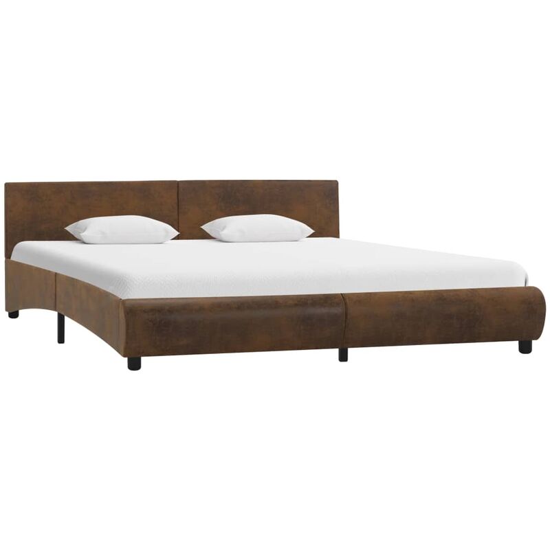 Cadre de Lit Similicuir Marron 160x200 cm