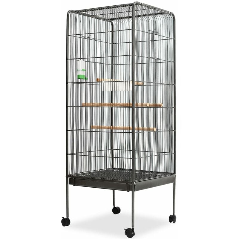Cage à oiseaux Noir 54 x 54 x 146 cm Acier