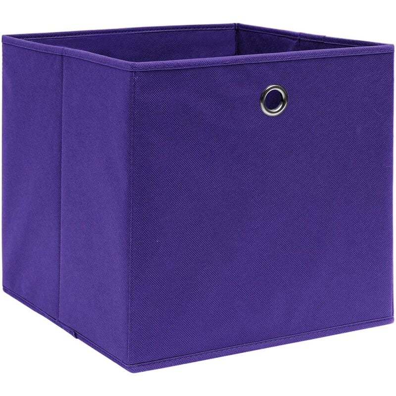 

vidaXL Caja de almacenaje 10 uds textil no tejida 28x28x28cm morado - Púrpura