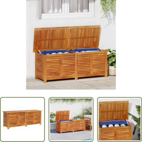 vidaXL Caja de almacenamiento de cojines -  Caja de almacenaje de jardín madera maciza acacia 150x50x56 cm