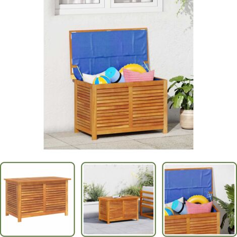 vidaXL Caja de almacenamiento de cojines -  Caja de almacenaje de jardín madera maciza acacia 90x50x56 cm