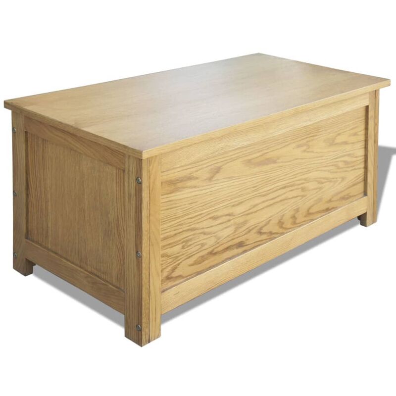 

vidaXL Caja de almacenamiento de madera maciza de roble 90x45x45 cm - Marrón