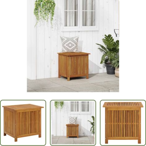 vidaXL Caja de almacenamiento exterior -  Caja de almacenaje de jardín madera maciza acacia 60x50x58 cm