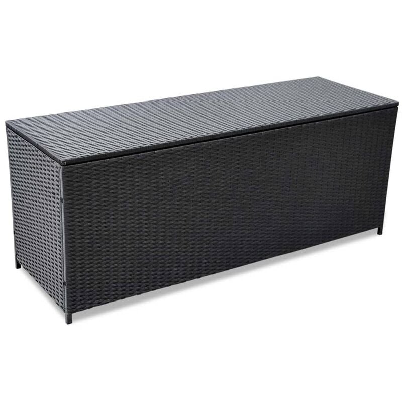 

Caja de almacenaje de jardín ratán sintético negro 150x50x60 cm - Negro - Vidaxl