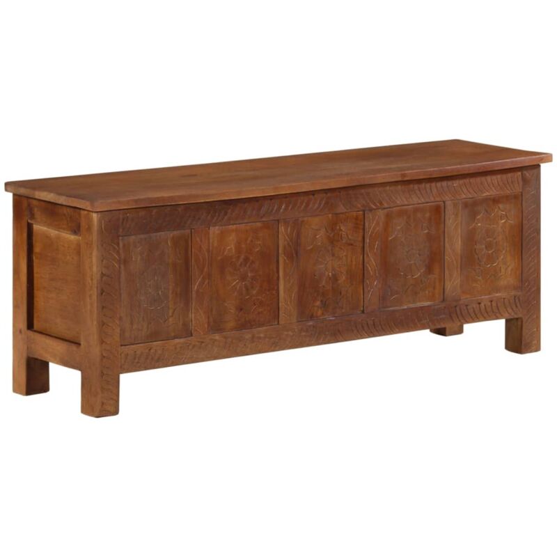 

vidaXL Caja de almacenamiento madera maciza de mango 110x30x40 cm - Marrón
