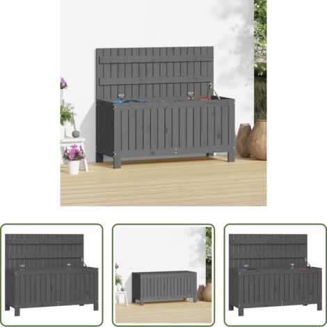 vidaXL Caja de jardín -  Caja de almacenaje jardín madera de pino gris 108x42,5x54 cm