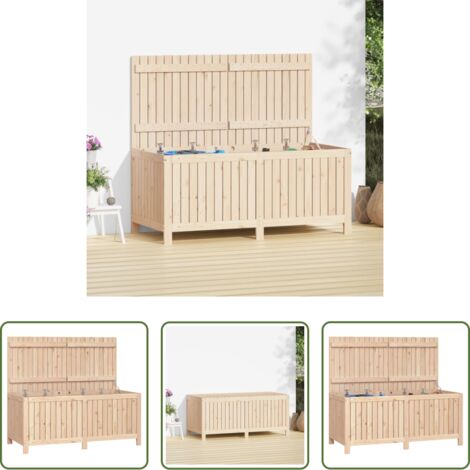 vidaXL Caja de jardín -  Caja de almacenaje jardín madera maciza de pino 147x68x64 cm