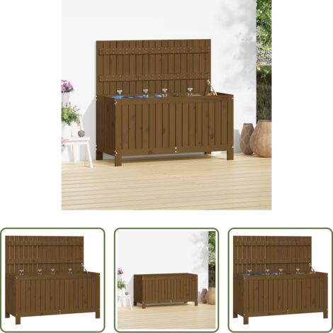 vidaXL Caja de jardín -  Caja de almacenaje jardín madera pino marrón miel 115x49x60 cm