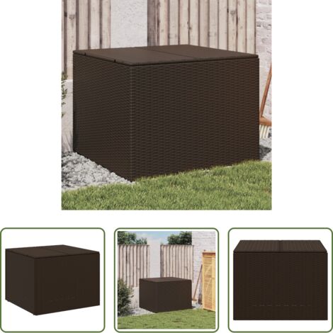 vidaXL Caja de jardín ratán sintético -  Caja de almacenaje de jardín ratán sintético marrón 291L