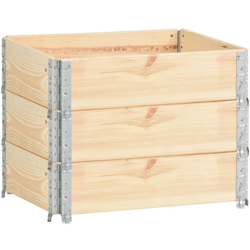 

vidaXL Caja de Palés Madera Maciza de Pino 3 Unidades 60x80 cm - Marrón