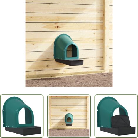 vidaXL Caja de puesta -  Nidos para gallinas (4 unidades, montaje en pared, plástico verde oscuro)