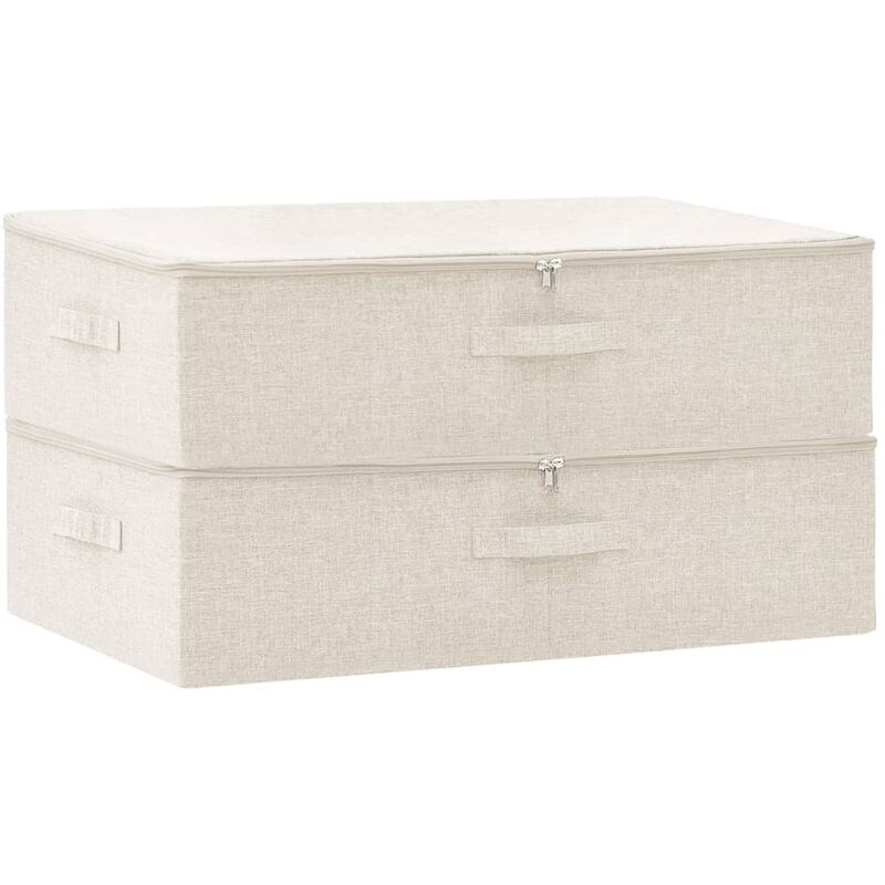 

vidaXL Cajas de almacenaje 2 uds tela crema 70x40x18 cm - Crema