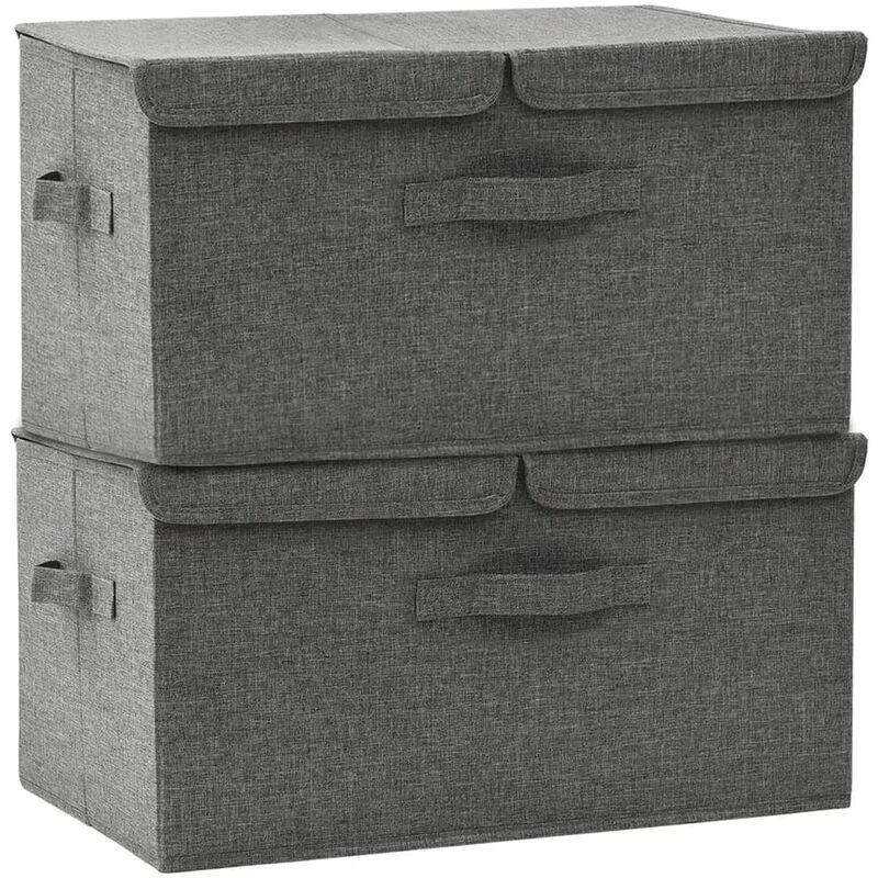 

vidaXL Cajas de almacenaje 2 uds tela gris antracita 50x30x25 cm - Antracita