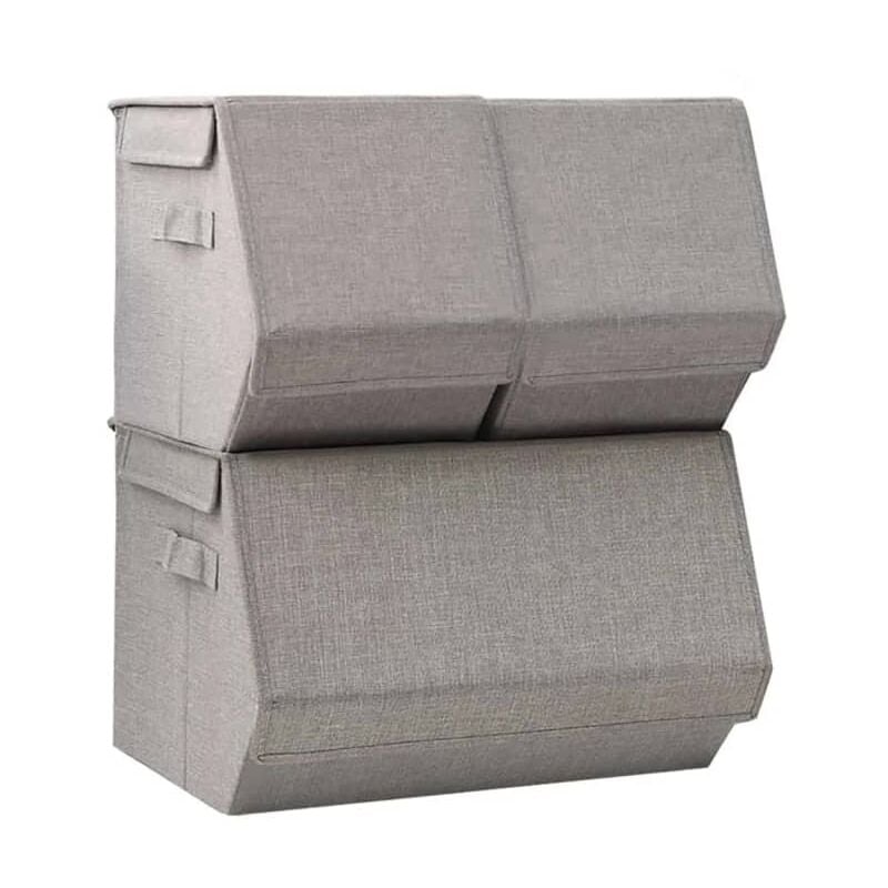 

Cajas de almacenamiento apilables 3 unidades tela gris - Gris - Vidaxl