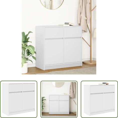 vidaXL Cajón -  Aparador con cajón blanco 80x34x76 cm madera de ingeniería