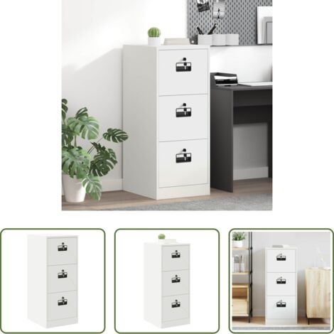 vidaXL Cajón con cerradura -  Mueble archivador 44 x 50 x 106.5 cm Acero Laminado en Frío
