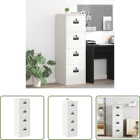 vidaXL Cajón con cerradura -  Mueble archivador 45,5 x 42 x 139 cm Acero Laminado en Frío