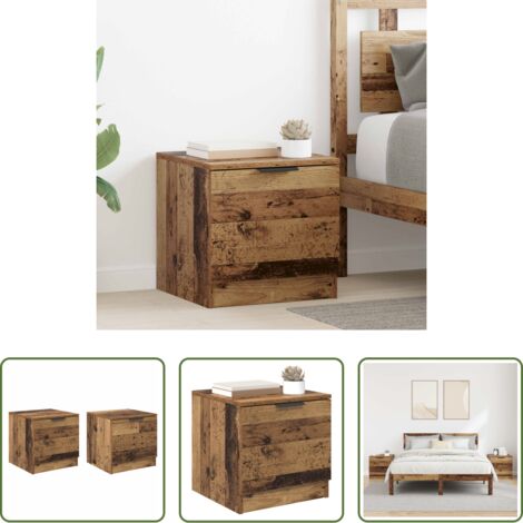 vidaXL Cajón -  Mueble cama con cajón 2 pcs Madera vieja 40 x 39 x 40cm