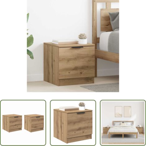 vidaXL Cajón -  Mueble cama con cajón 2 pcs Roble artesanal 40 x 39 x 40cm