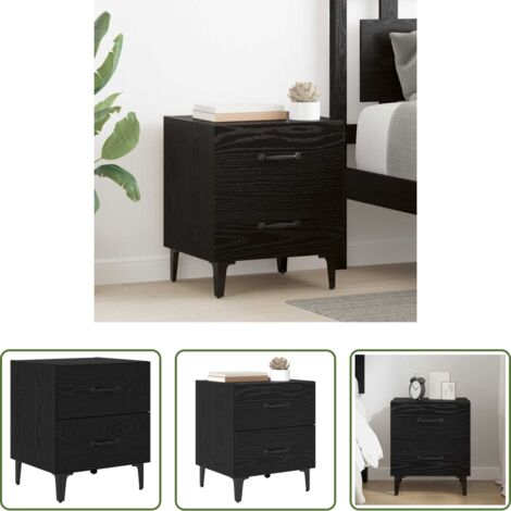 vidaXL Cajón -  Mueble cama Roble Negro 40 x 35 x 47,5 cm Madera de ingeniería