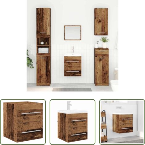 vidaXL Cajón para lavabo -  Mueble de lavabo con cajón Madera Vieja 38,5 x 41 x 48 cm