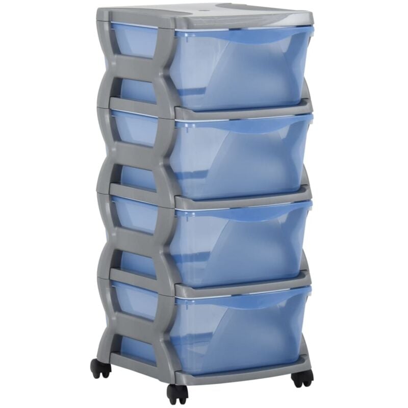 

Cajonera con ruedas gris y azul 36x40x80 cm - Azul - Vidaxl