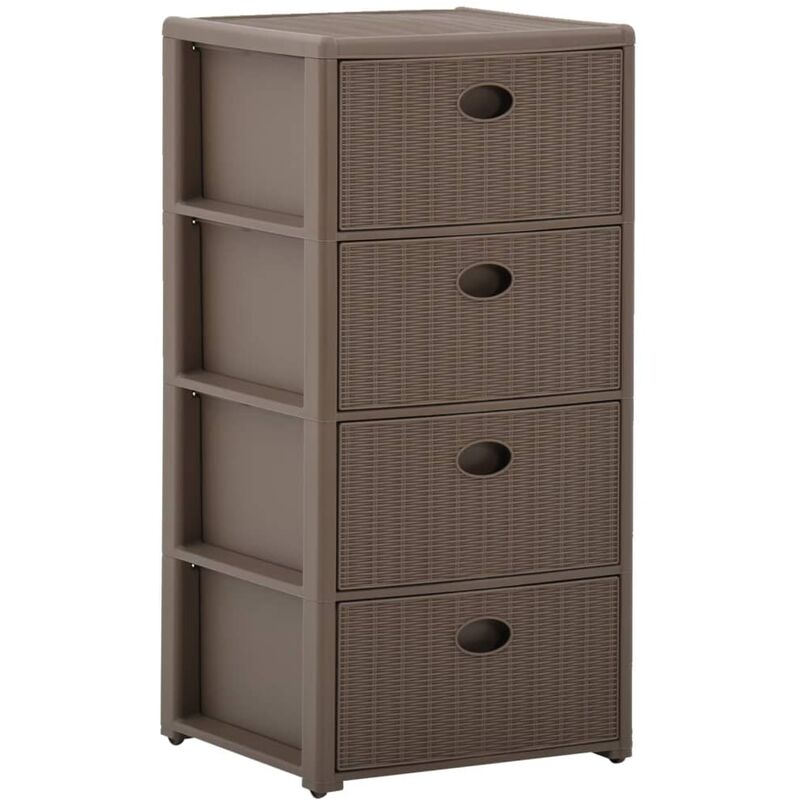 

vidaXL Cajonera de 4 cajones gris taupe 40x40x80 cm - Gris Topo