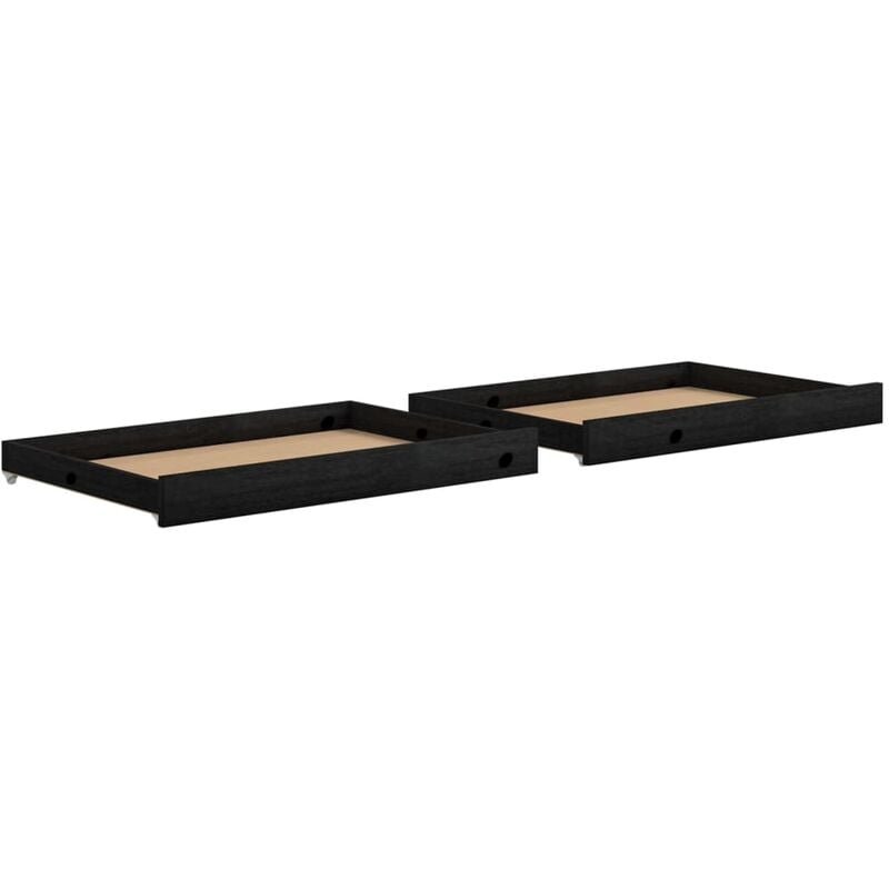 

Cajones para sofá cama 2 piezas madera maciza de pino negro - Negro - Vidaxl