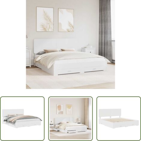 vidaXL Cama con cabecero -  Estructura de cama con cajón 180 x 200 cm Madera de ingeniería