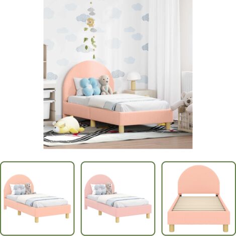vidaXL Cama con cabecero -  Estructura de cama para niños pequeños con cabecera Rosa