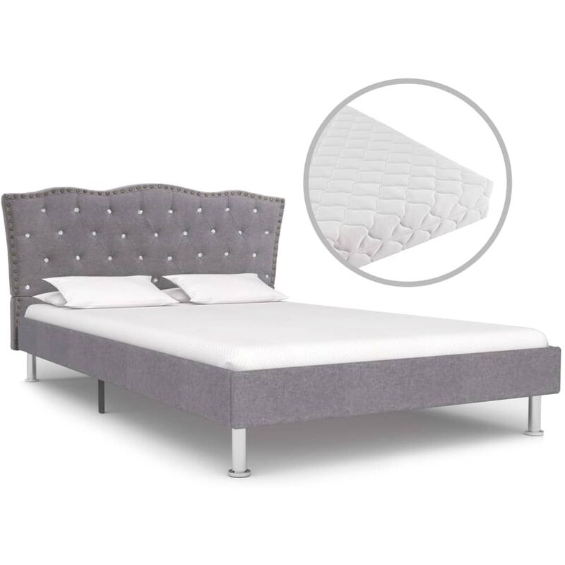 

Cama con Colchón Tela Gris Claro 120x200 cm - Gris - Vidaxl