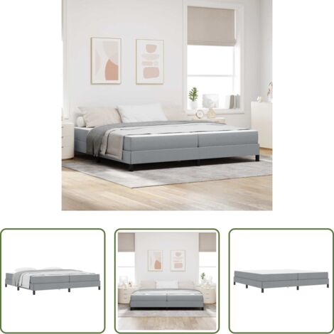 vidaXL Cama con marco de listones -  Cama tipo Box Spring con colchón Gris Claro 200 x 200 cm tela