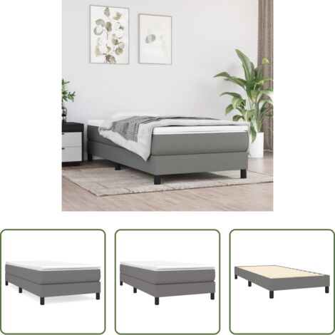 vidaXL Cama con patas -  Estructura de cama con somier tela gris oscuro 80x200 cm
