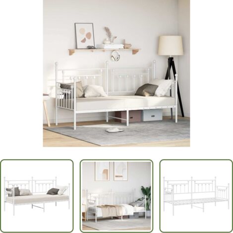 vidaXL Cama de acero -  Estructura de cama de día 80 x 200 cm Acero