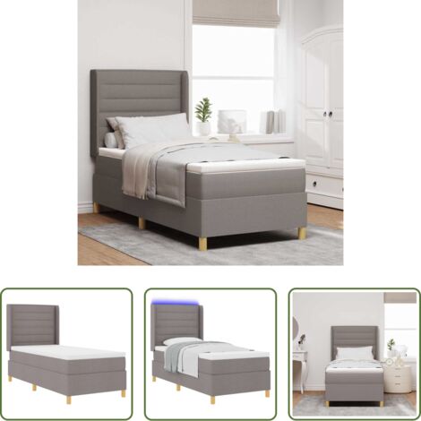 vidaXL Cama de espuma -  Cama tipo Box Spring con colchón Taupé 100 x 200 cm tela