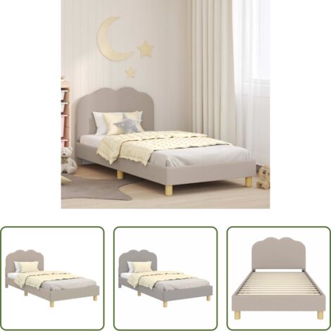 vidaXL Cama de madera -  Cama para niños con cabecero Gris Claro 90 x 190 cm