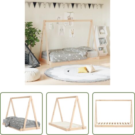 vidaXL Cama de madera -  Estructura de cama para niños madera maciza de pino 80x160 cm