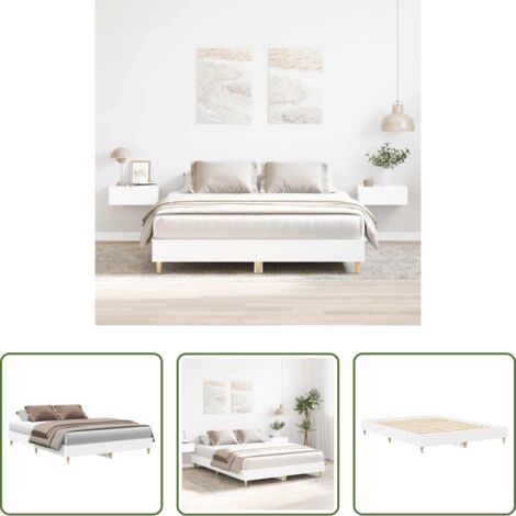 vidaXL Cama de madera -  Estructura de cama sin colchón blanca 140x200 cm