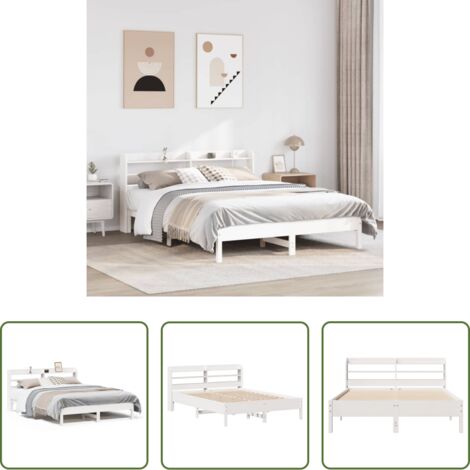 vidaXL Cama de madera -  Estructura de cama sin colchón madera maciza de pino 160x200 cm