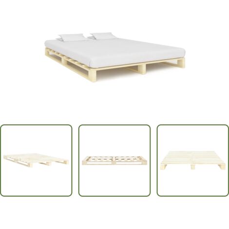 vidaXL Cama de palets -  Estructura de cama de palets sin colchón madera pino 180x200 cm