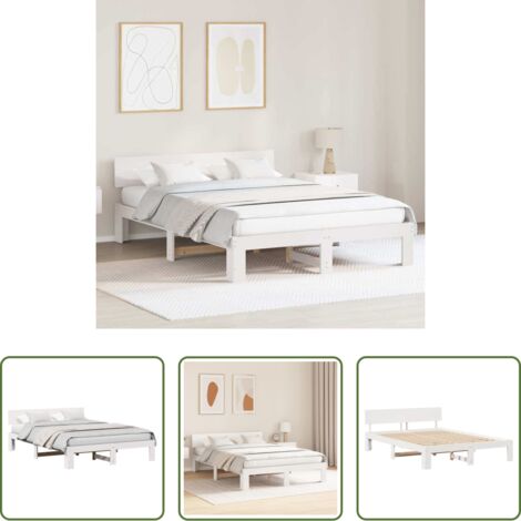 vidaXL Cama de pino -  Estructura de cama 150 x 200 cm Madera de pino macizo