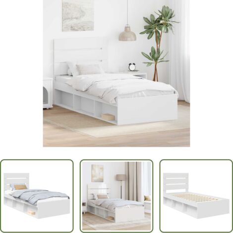 vidaXL Cama de pino -  Estructura de cama 90 x 200 cm Madera de pino macizo
