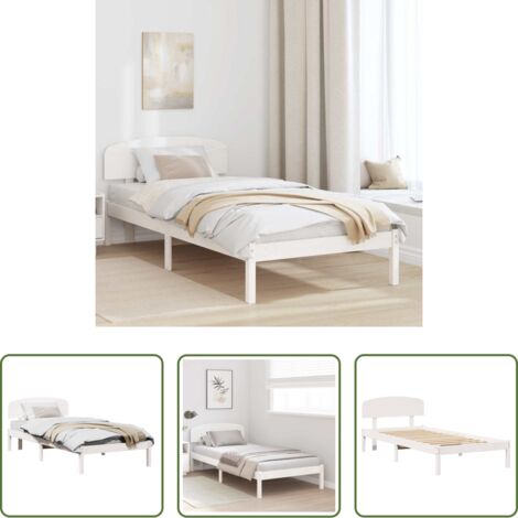 vidaXL Cama de pino -  Estructura de cama 90 x 200 cm Madera de pino macizo