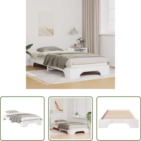 vidaXL Cama de pino -  Estructura de cama 90 x 220 cm Madera de pino macizo