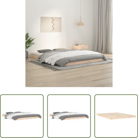 vidaXL Cama de pino -  Estructura de cama madera maciza de pino 150x200 cm