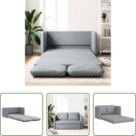 vidaXL Cama de suelo -  Sofá cama de suelo 2 en 1 tela gris claro 112x174x55 cm