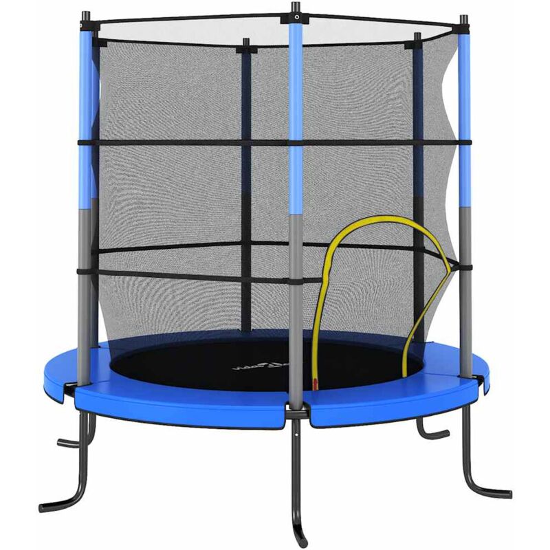 

vidaXL Cama elástica con red de seguridad redonda azul 140x160 cm