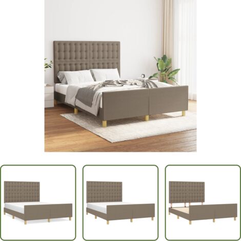 vidaXL Cama gris -  Cama sin colchón tela gris taupe 140x200 cm