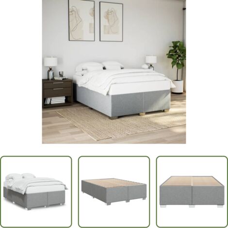 vidaXL Cama gris claro -  Cama sin colchón tela gris claro 140x200 cm