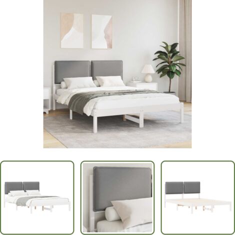 vidaXL Cama matrimonial -  Estructura de Cama con Cabecera Tapizada Gris Claro